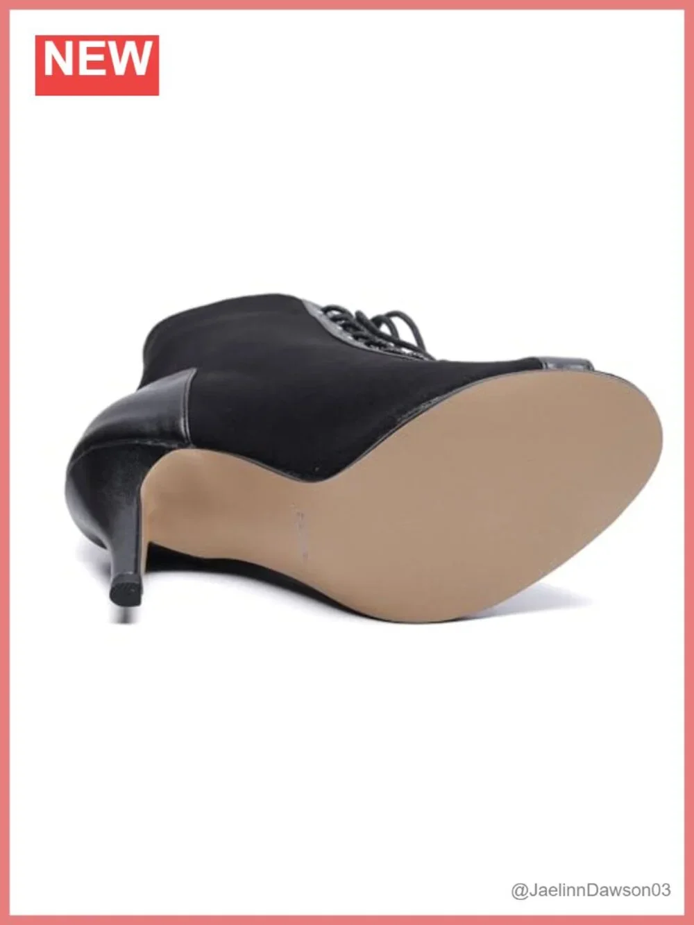 Women's Peep Toe Stiletto Dance Heels, Lace-Up Booties